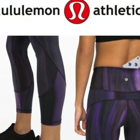 Lululemon In Movement Tight 25 Everlux Sz 4 Spray Dye Lunar Purple Intergalactic - Picture 4 of 8